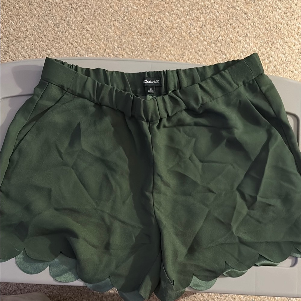 Madewell Women's Green Scalloped Shorts